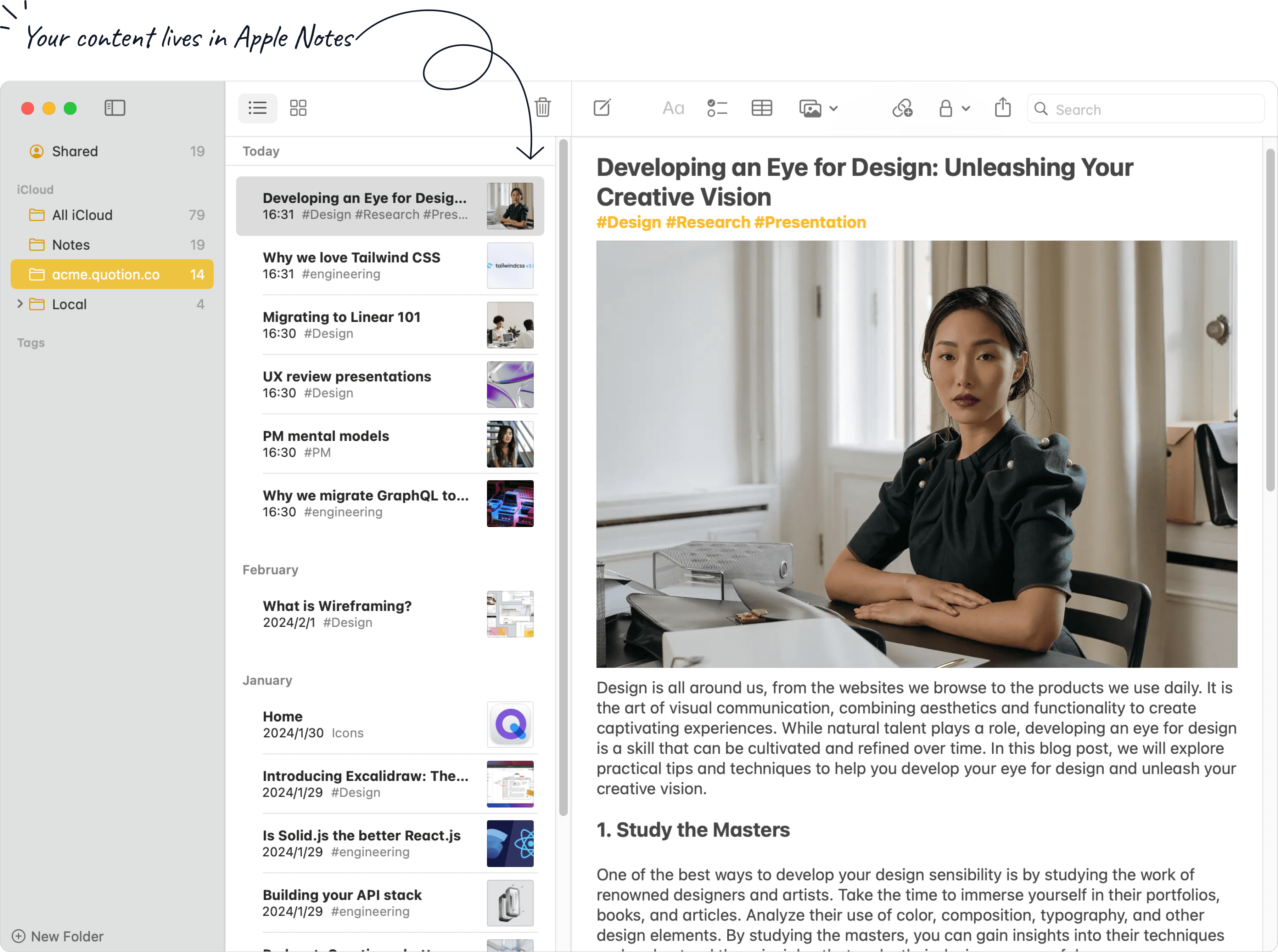 Apple Notes screenshot